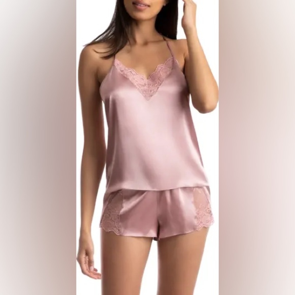In Bloom By Jonquil Rose Pink Silk Cami Sz Small